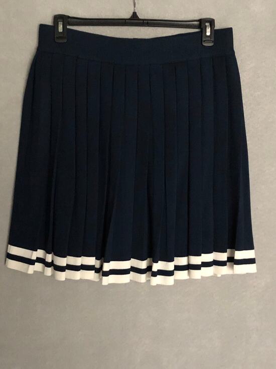 everyday Skies Are Blue Dresses & Skirts - Everyday Skies Are Blue Pleated Knit Skirt Navy/Off White Women's 1X NEW